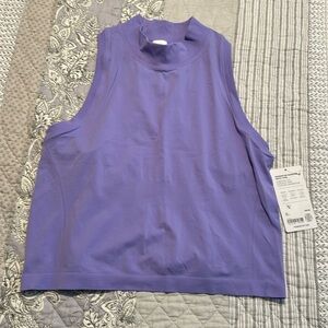 NWT Athleta Lilac Purple Momentum Seamless Mock Tank Size Large